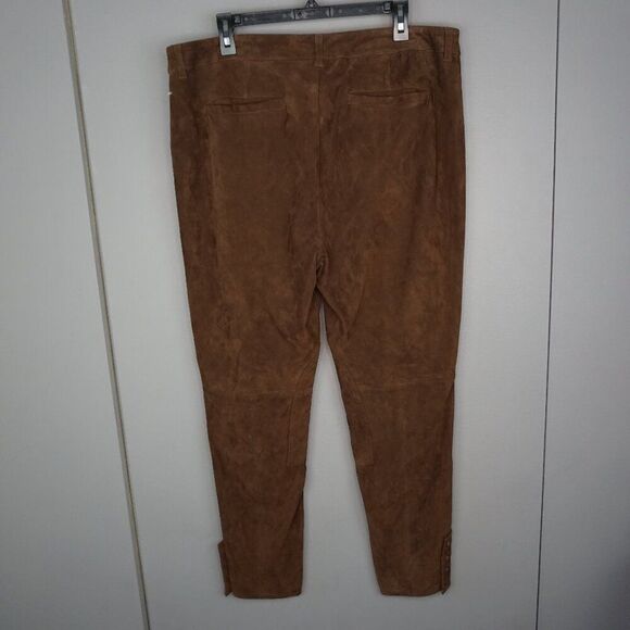 New Lauren Ralph Lauren Straight-Leg Goat Suede Riding Pants in Brown sz 16 - Picture 10 of 16